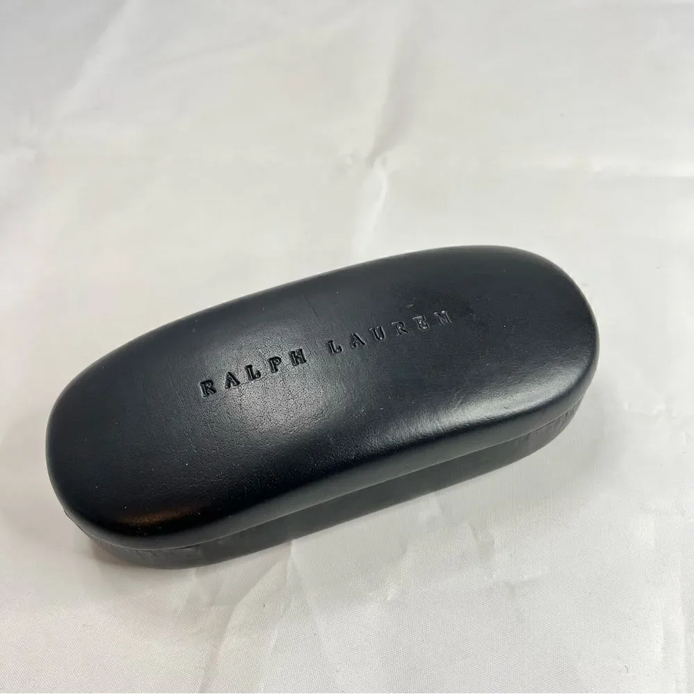 RALPH LAUREN Black Hinged Hard shell Felt Lined Glasses Case